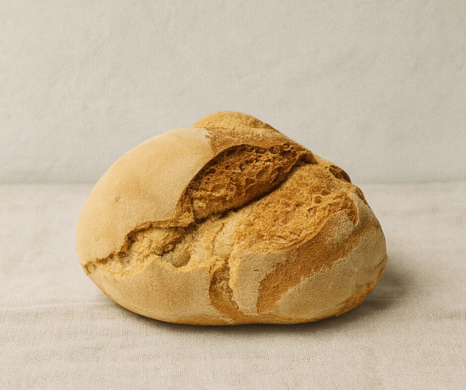 Pão em cima de uma toalha de pano